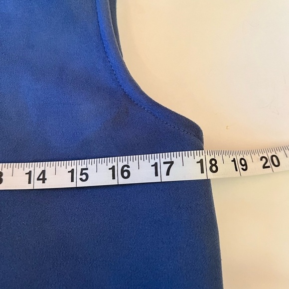 Jude Connally Faux Suede Sheath Dress in Blue Size Small - Picture 7 of 8